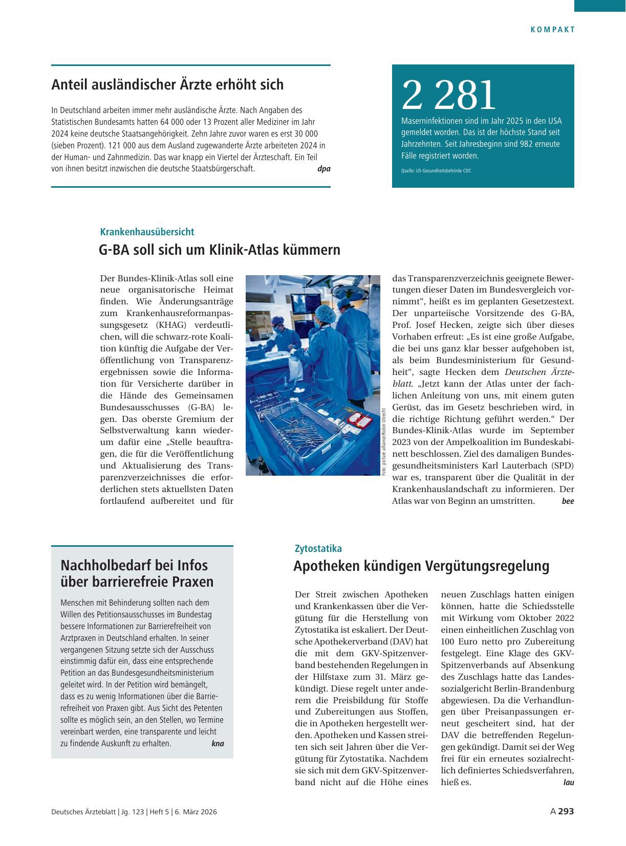 Vorschauseite 1: Nachholbedarf bei Infos über barrierefreie Praxen
