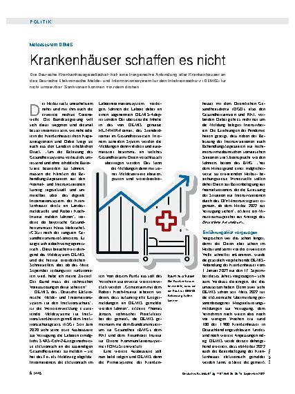 Vorschauseite 1: Meldesystem DEMIS: Krankenhäuser schaffen es nicht