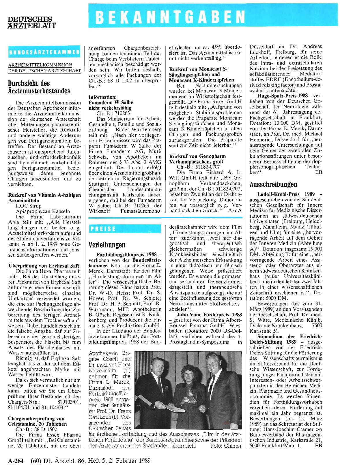 Vorschauseite 1: Durchsicht des Ärztemusterbestandes