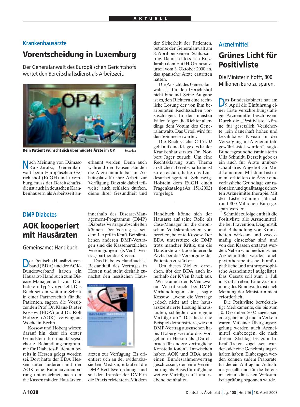 Vorschauseite 1: Krankenhausärzte: Vorentscheidung in Luxemburg
