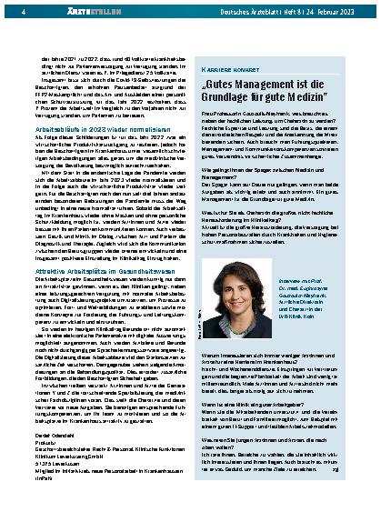 Vorschauseite 1: „Gutes Management ist die Grundlage für gute Medizin. “