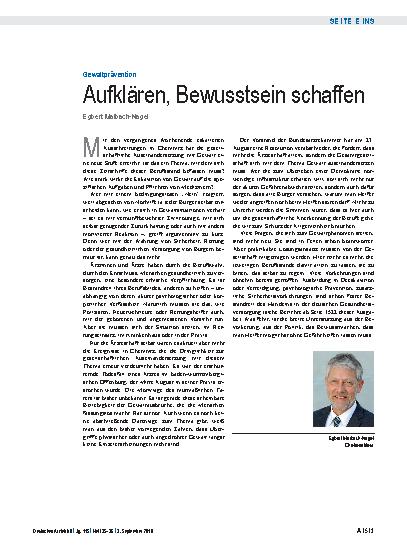 Vorschauseite 1: Gewaltprävention: Aufklären, Bewusstsein schaffen