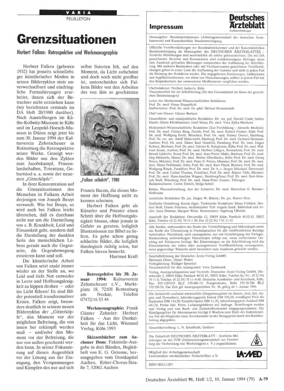 Vorschauseite 1: Grenzsituationen: Herbert Falken: Retrospektive und Werkmonographie