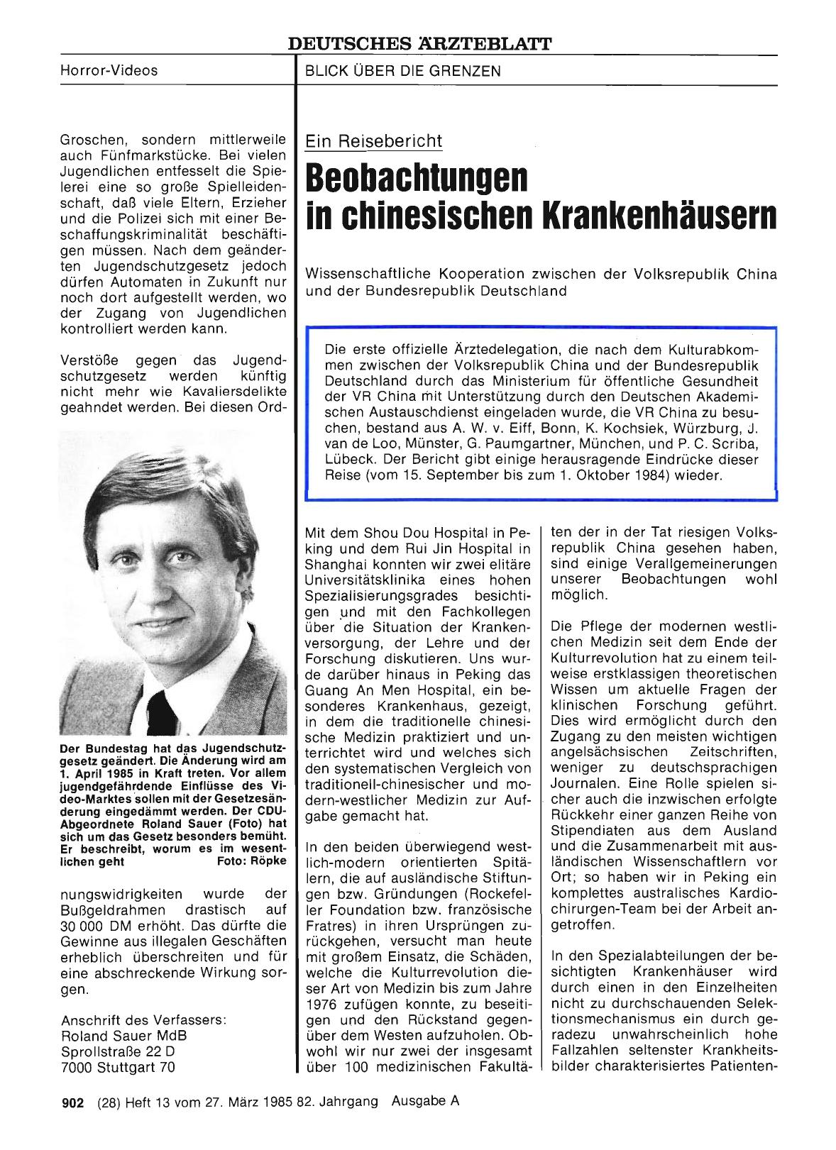 Vorschauseite 1: Beobachtungen in chinesischen Krankenhäusern