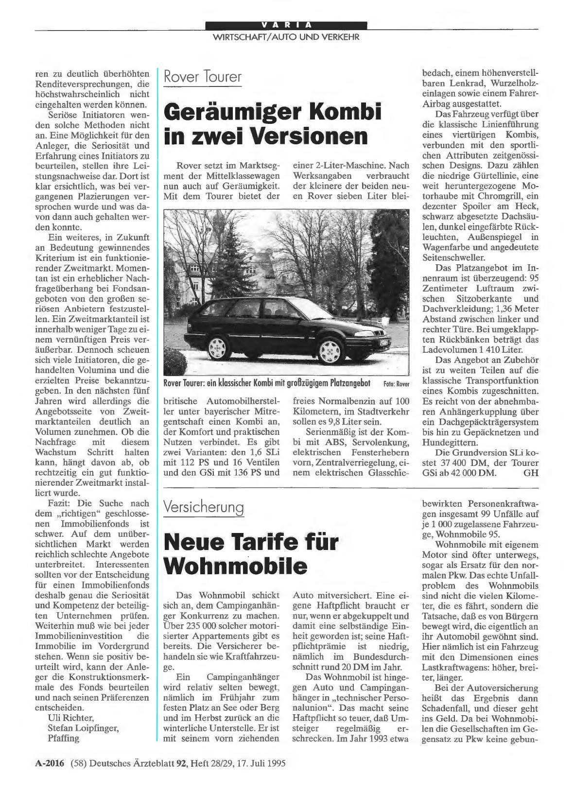 Vorschauseite 1: Versicherung: Neue Tarife für Wohnmobile