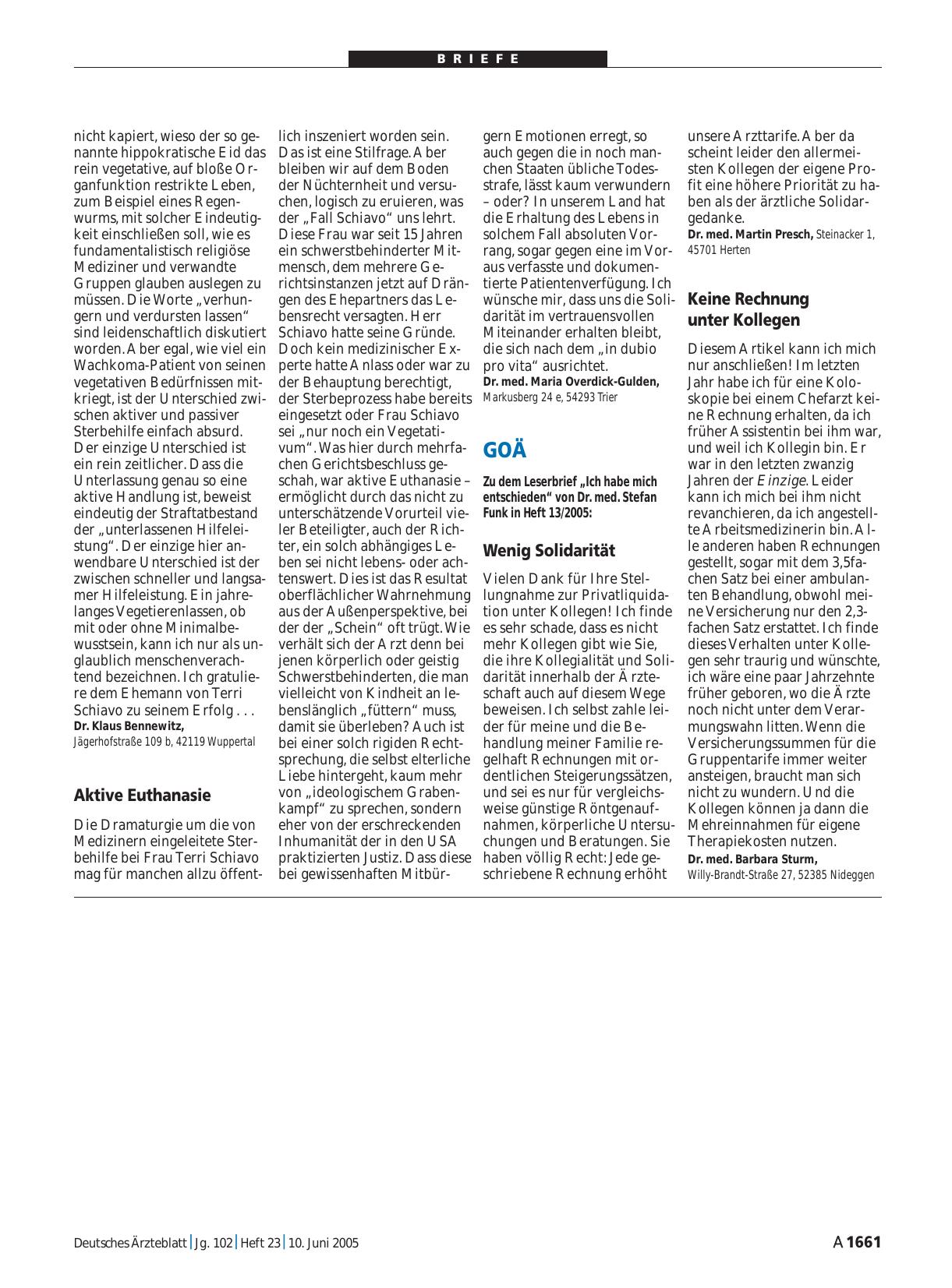 Vorschauseite 1: Terri Schiavo: Aktive Euthanasie