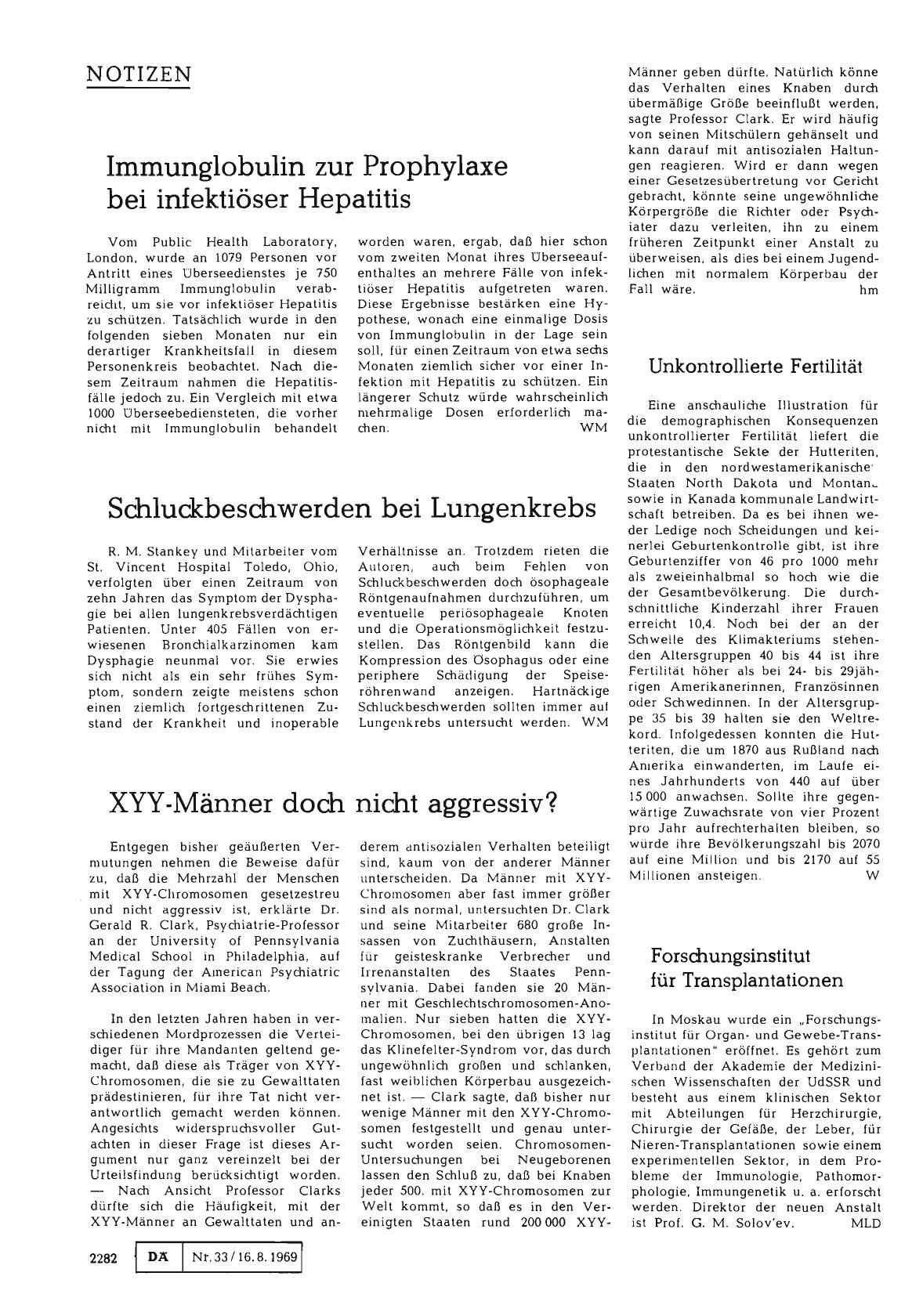 Vorschauseite 1: XYY-Männer doch nicht aggressiv?
