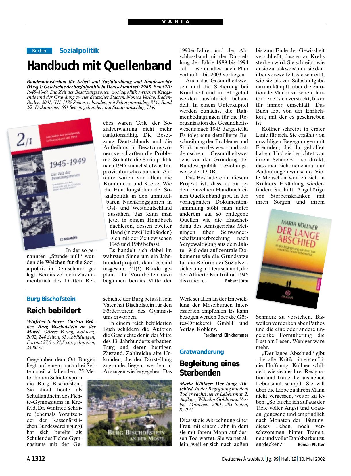 Vorschauseite 1: Burg Bischofstein an der Mosel