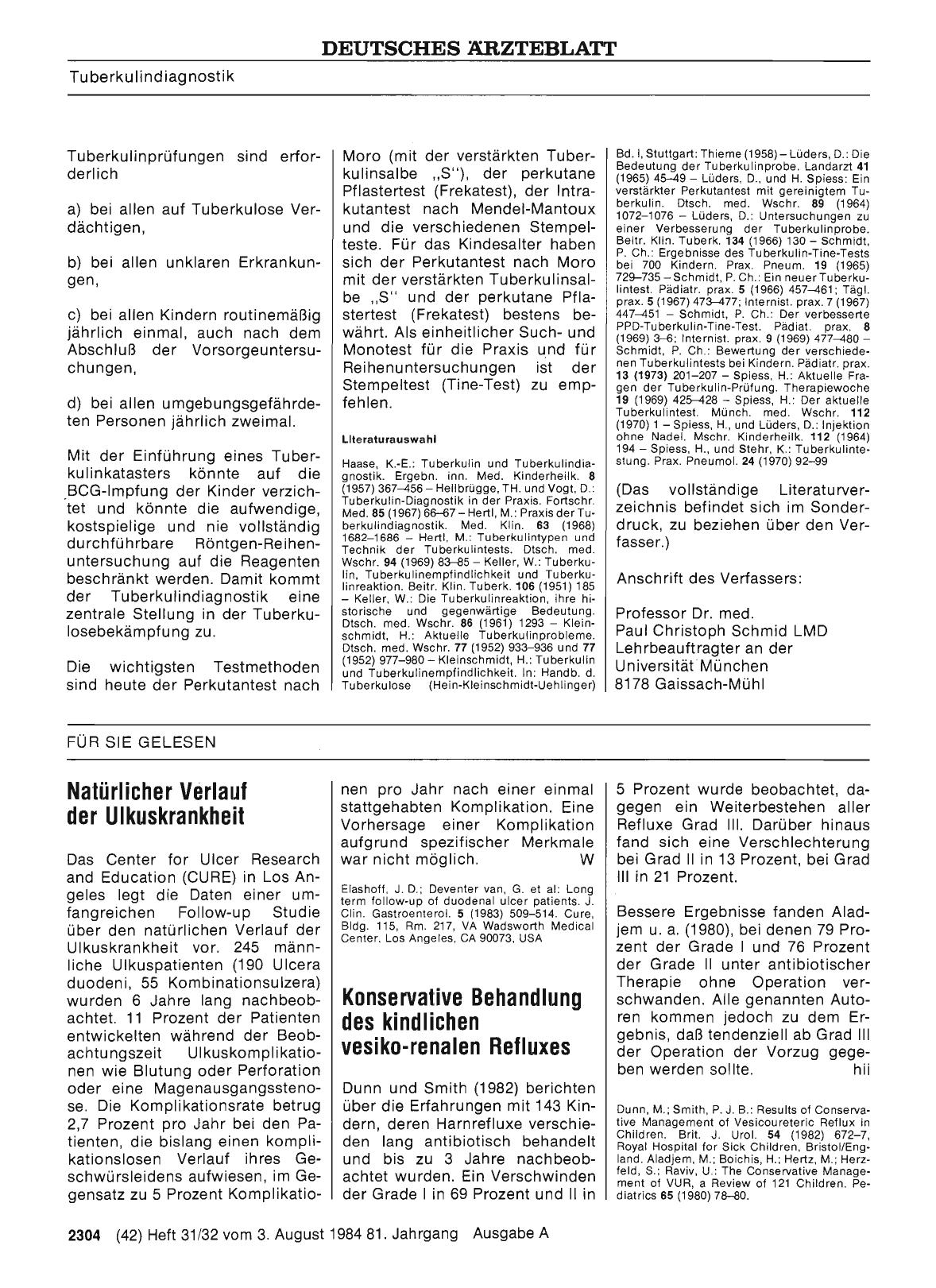 Vorschauseite 1: Natürlicher Verlauf der Ulkuskrankheit