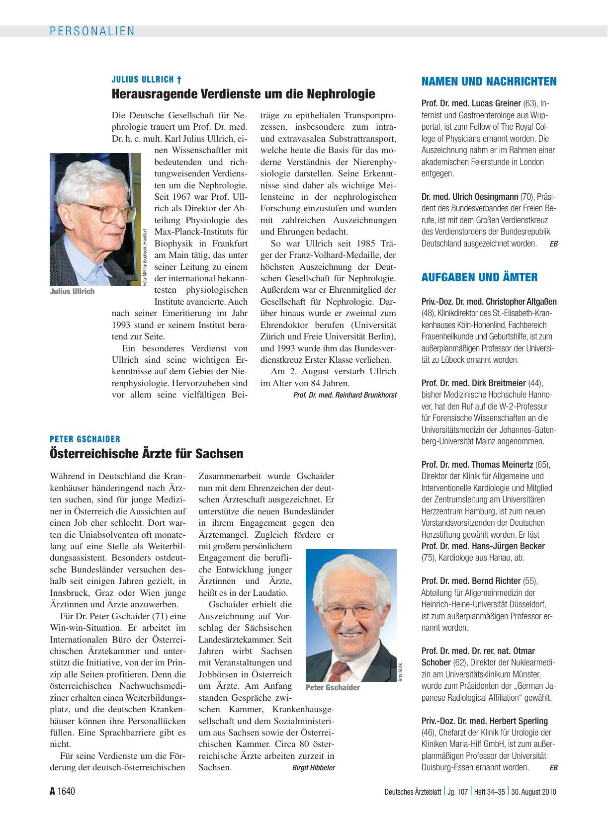 Vorschauseite 1: Namen und Nachrichten