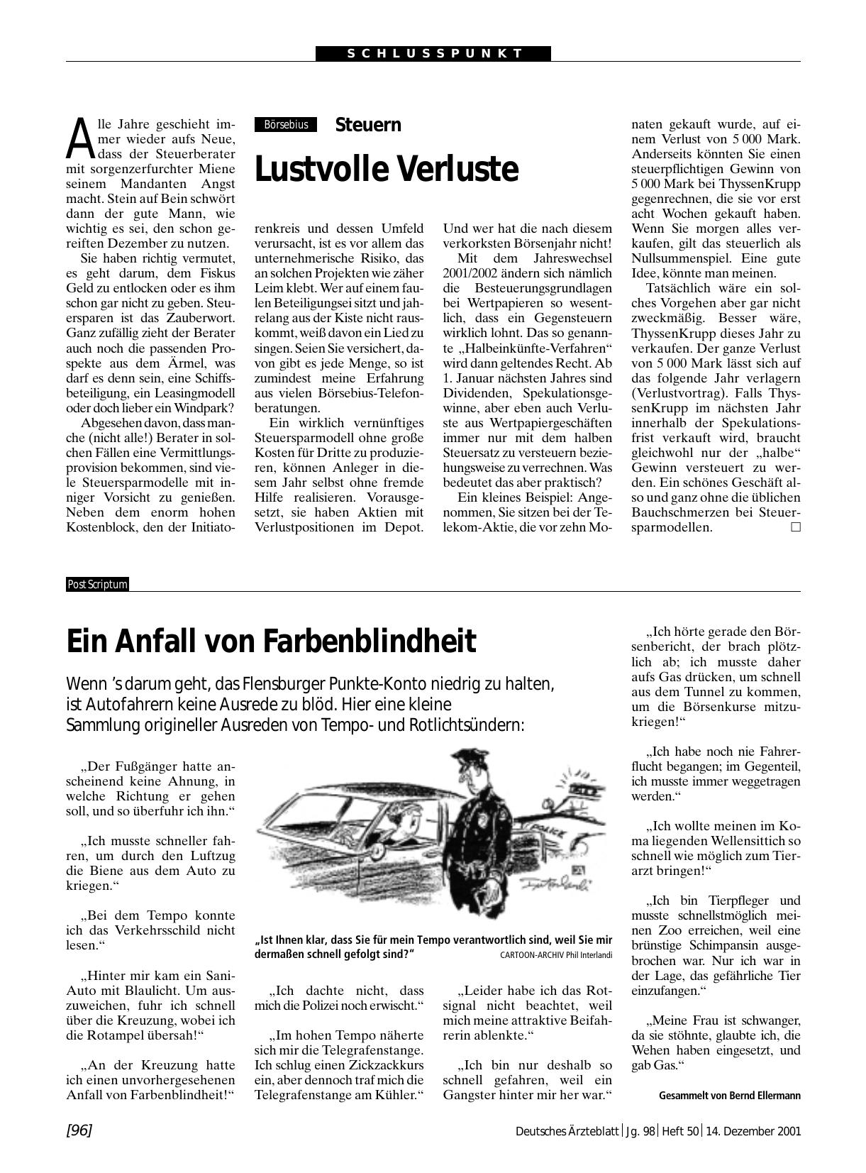 Vorschauseite 1: Steuern: Lustvolle Verluste