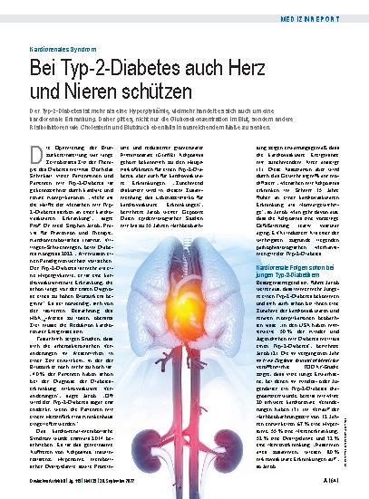 Vorschauseite 1: Kardiorenales Syndrom: Bei Typ-2-Diabetes auch Herz und Nieren schützen
