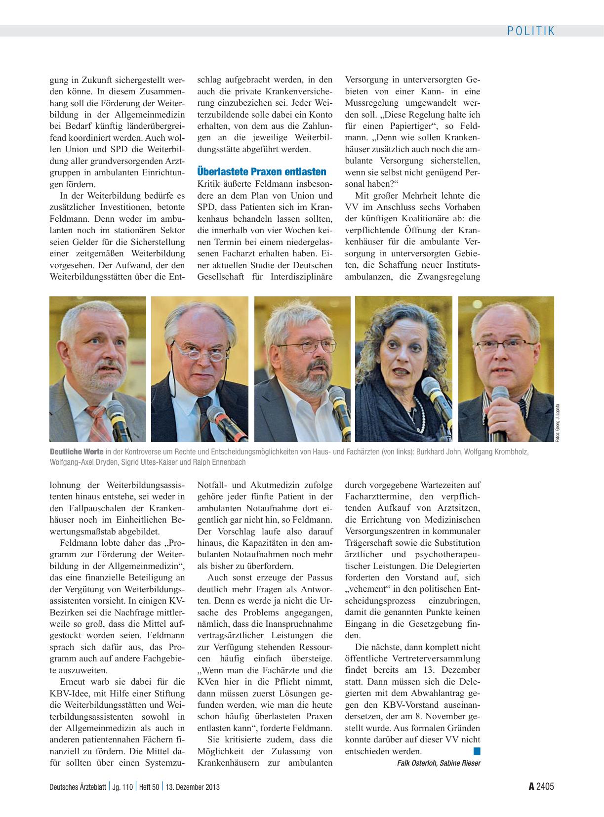 Vorschauseite 3: KBV-Vertreterversammlung: Die Differenzen bestehen fort