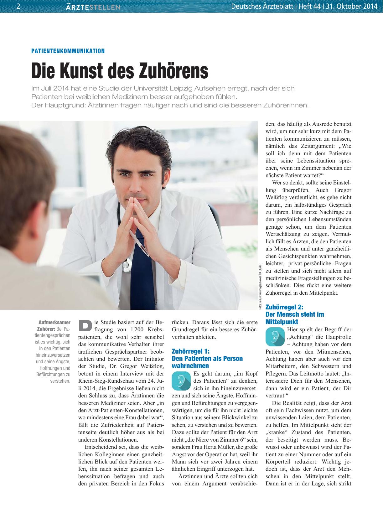 Vorschauseite 1: Patientenkommunikation: Die Kunst des Zuhörens