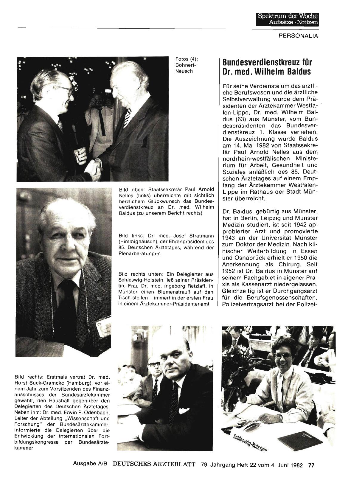 Vorschauseite 1: Bundesverdienstkreuz für Dr. med. Wilhelm Baldus