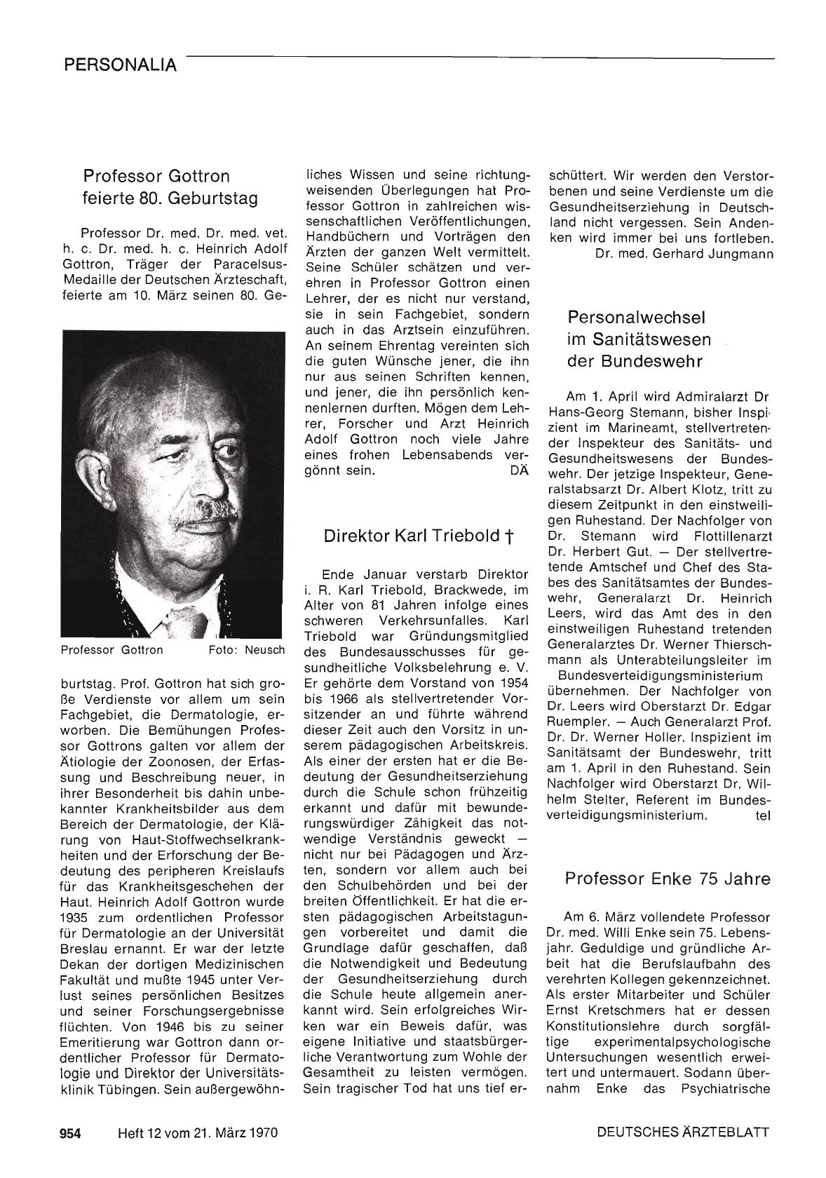 Vorschauseite 1: Direktor Karl Triebold †