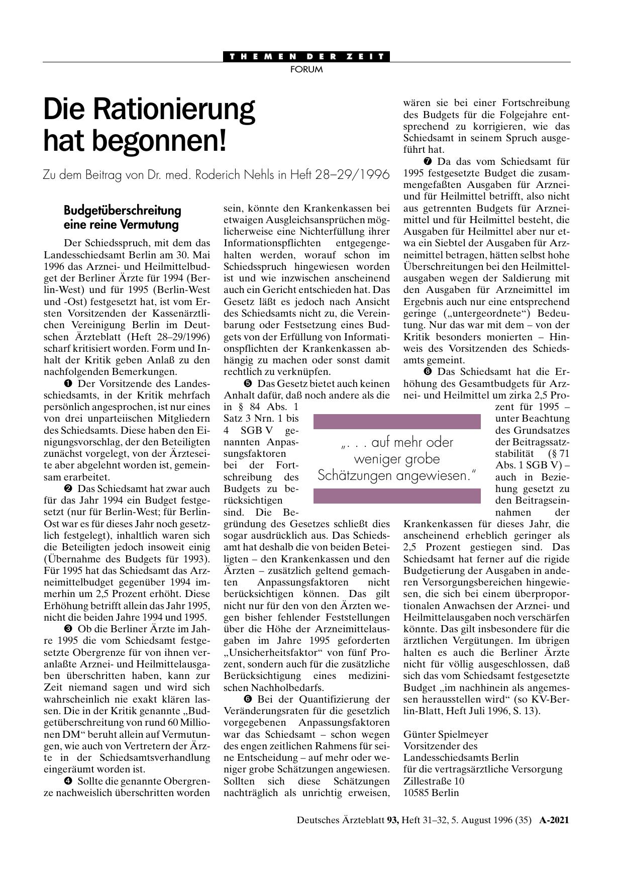 Vorschauseite 1: Die Rationierung hat begonnen!