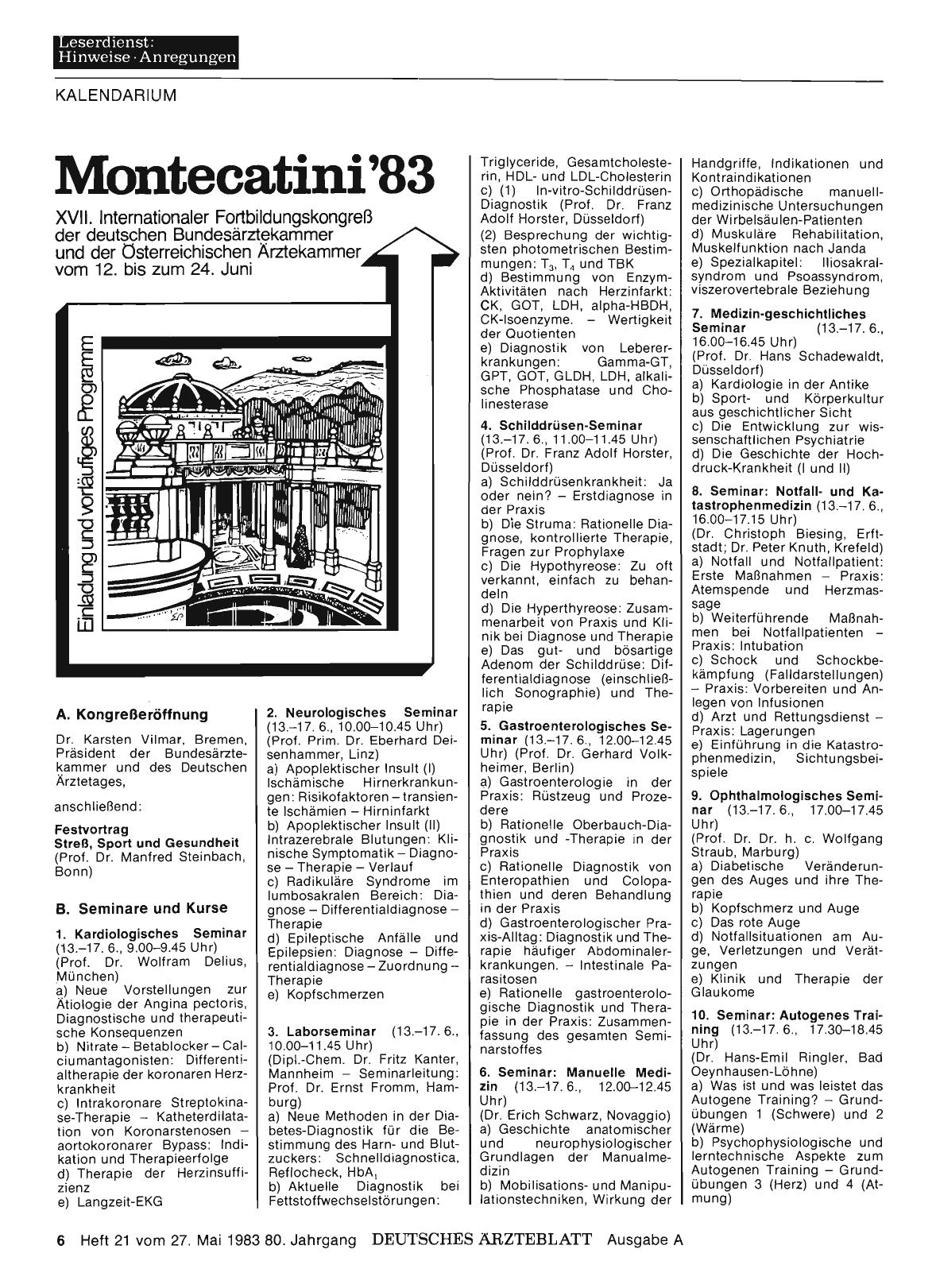 Vorschauseite 1: Montecatini'83