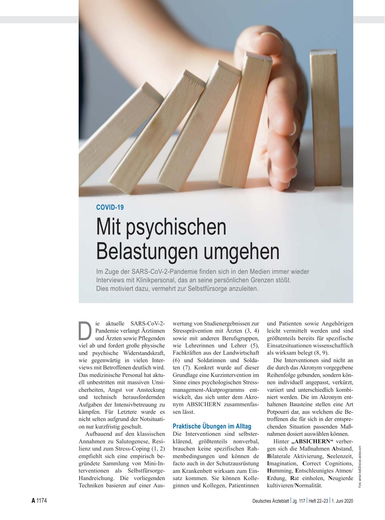 Vorschauseite 1: COVID-19: Mit psychischen Belastungen umgehen