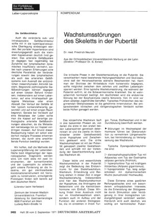 Vorschauseite 1: Wachstumsstörungen des Skeletts in der Pubertät