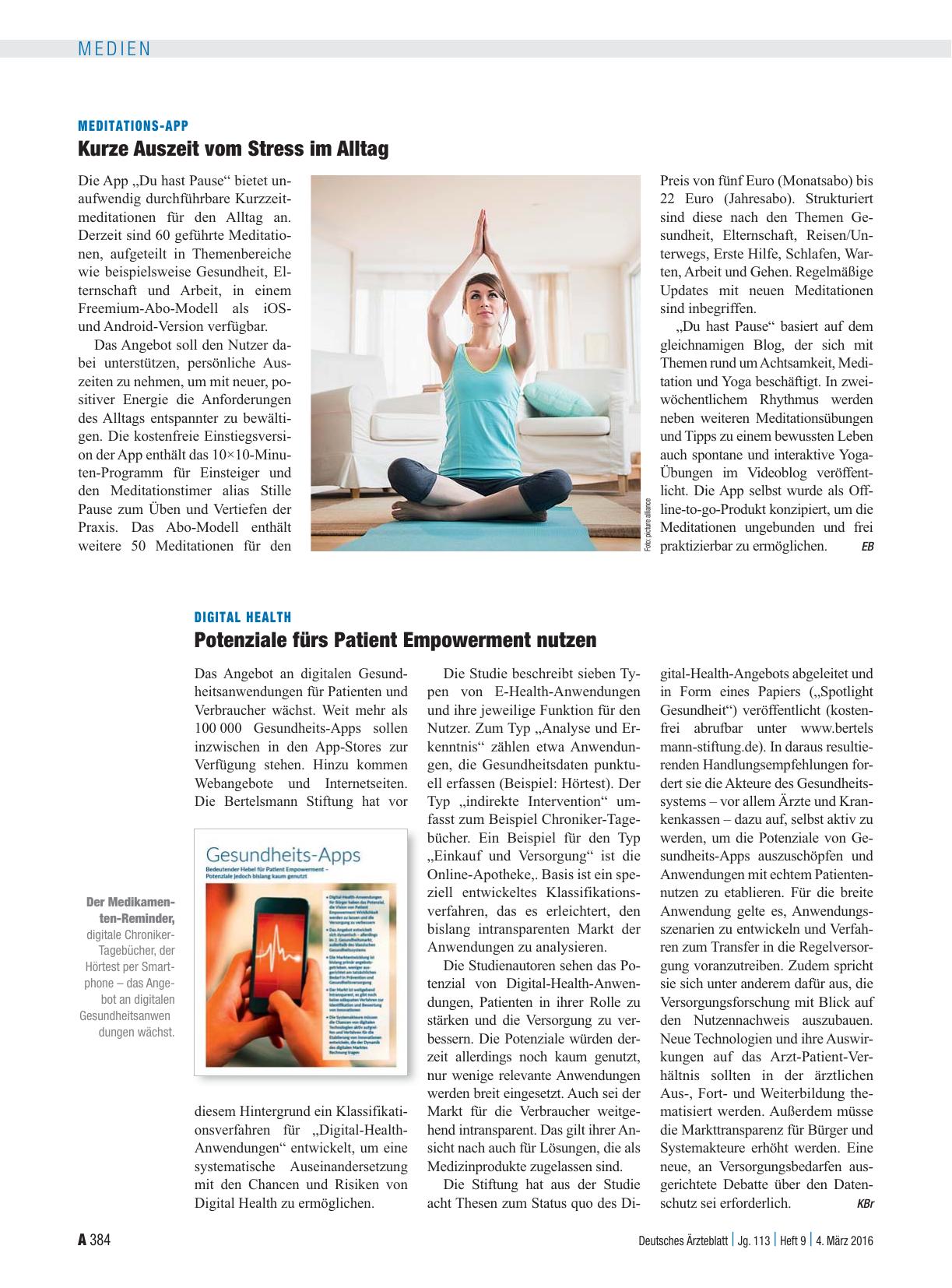 Vorschauseite 1: Digital Health: Potenziale fürs Patient Empowerment nutzen
