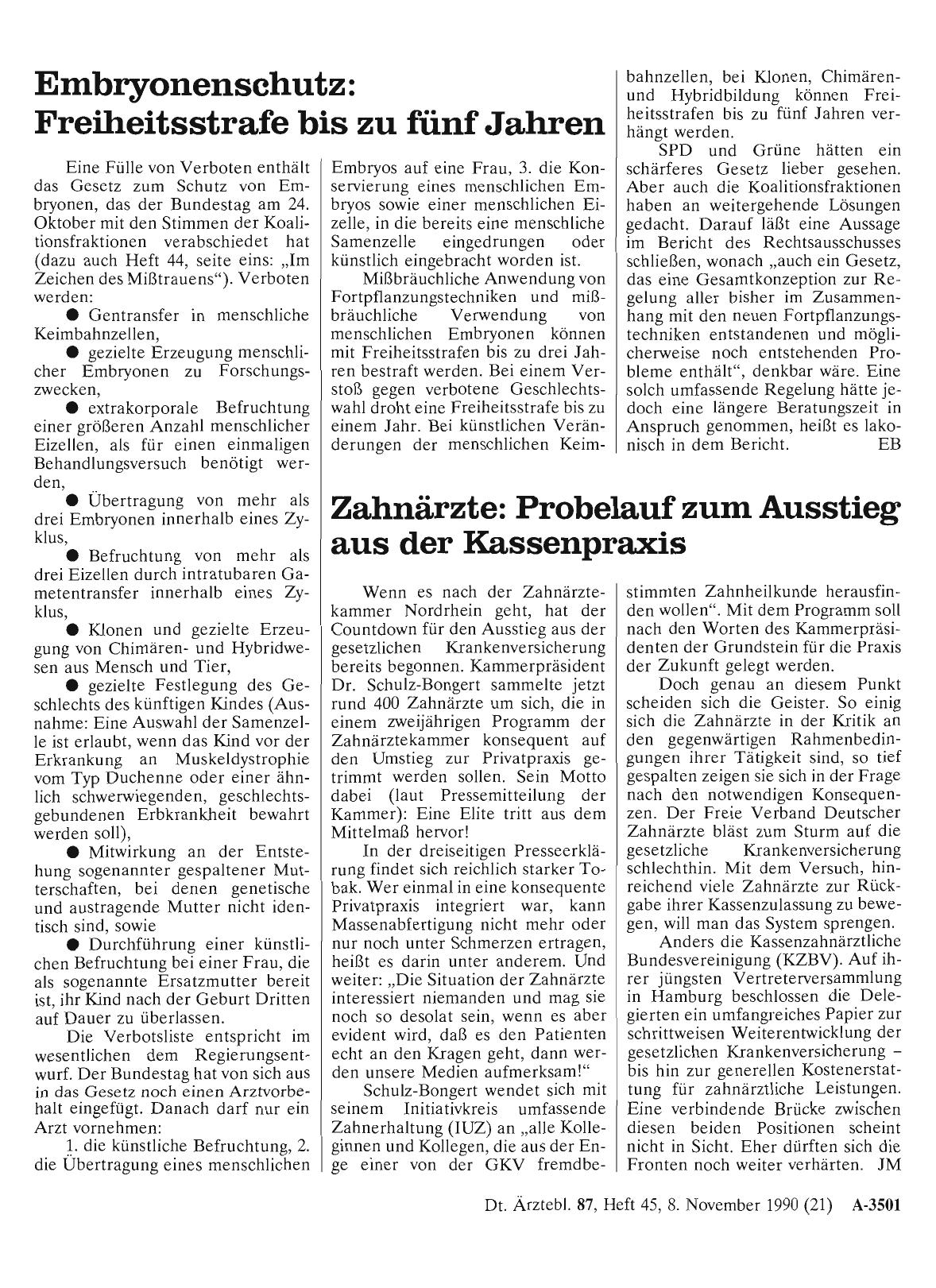 Vorschauseite 1: Zahnärzte: Probelauf zum Ausstieg aus der Kassenpraxis