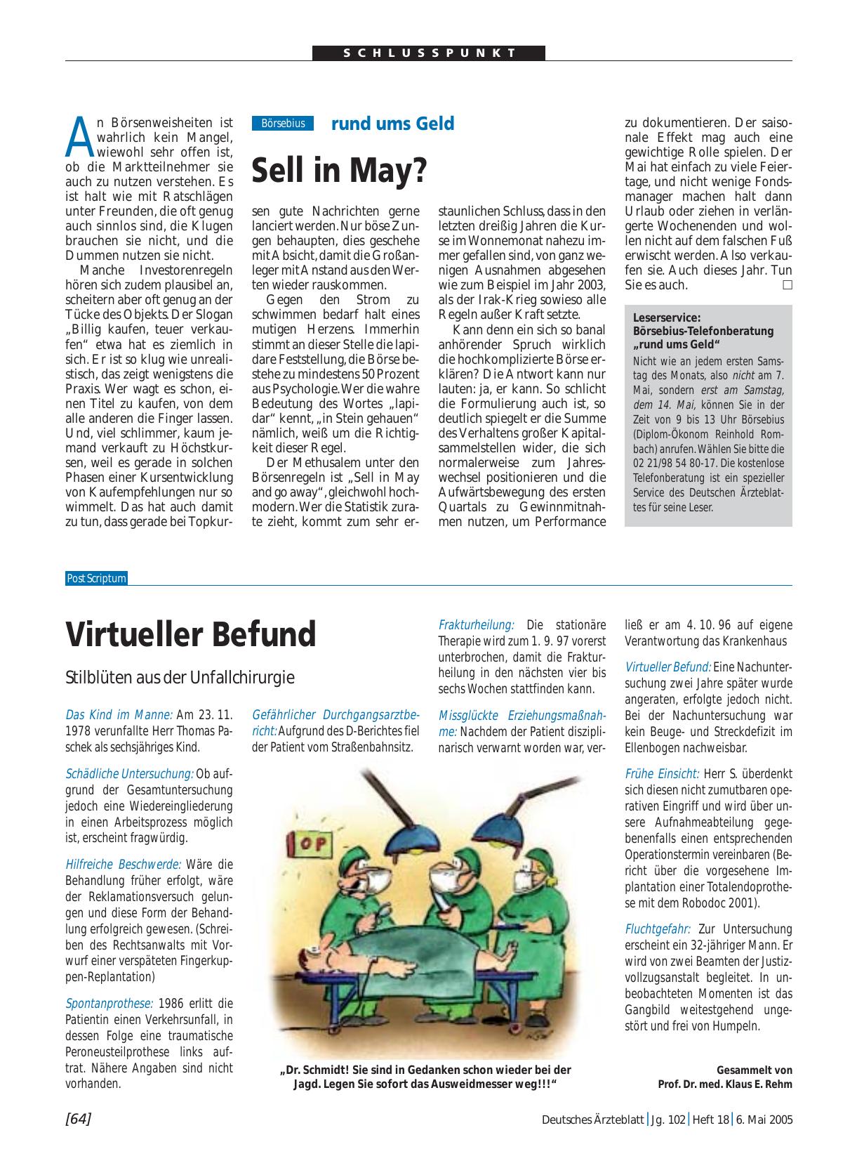 Vorschauseite 1: Virtueller Befund: Stilblüten aus der Unfallchirurgie
