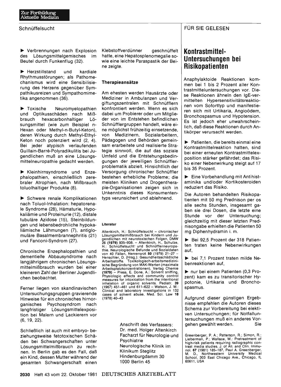 Vorschauseite 1: Kontrastmittel-Untersuchungen bei Risikopatienten