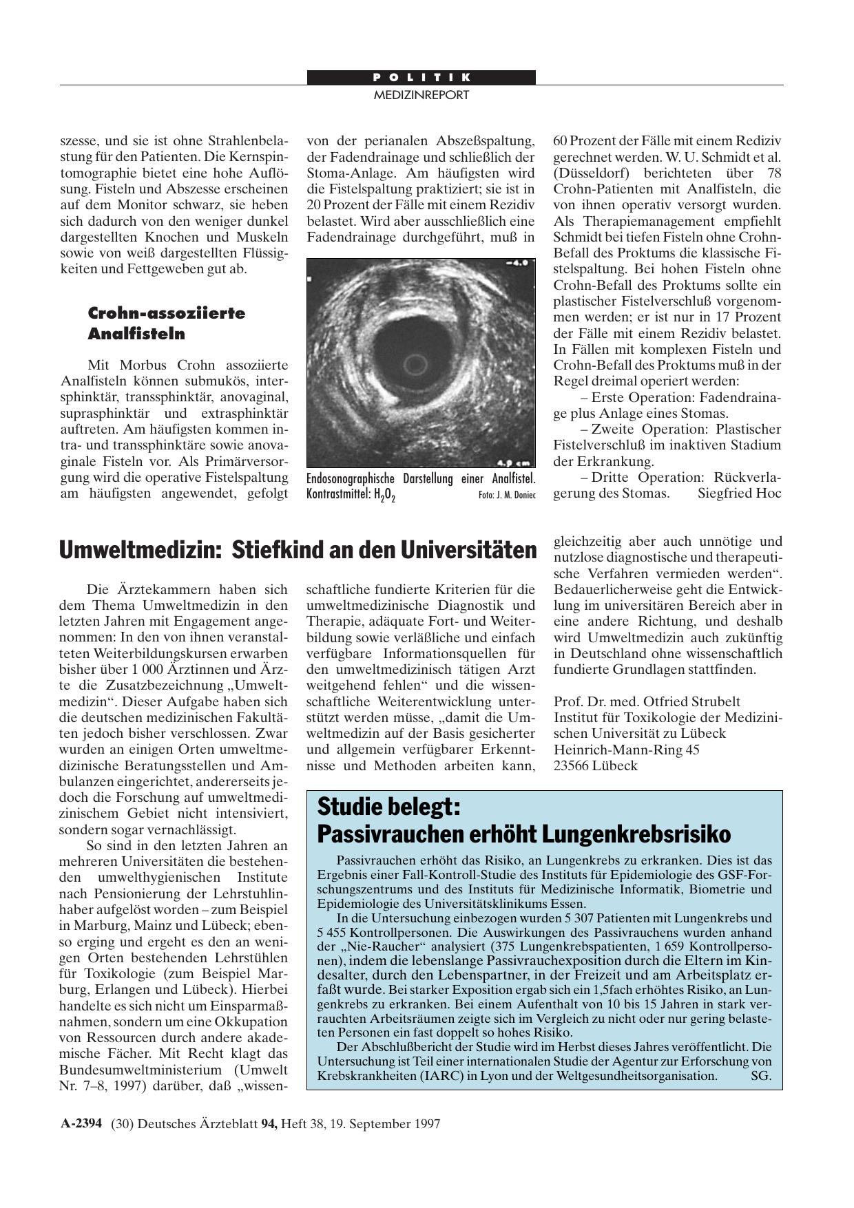 Vorschauseite 1: Umweltmedizin: Stiefkind an den Universitäten