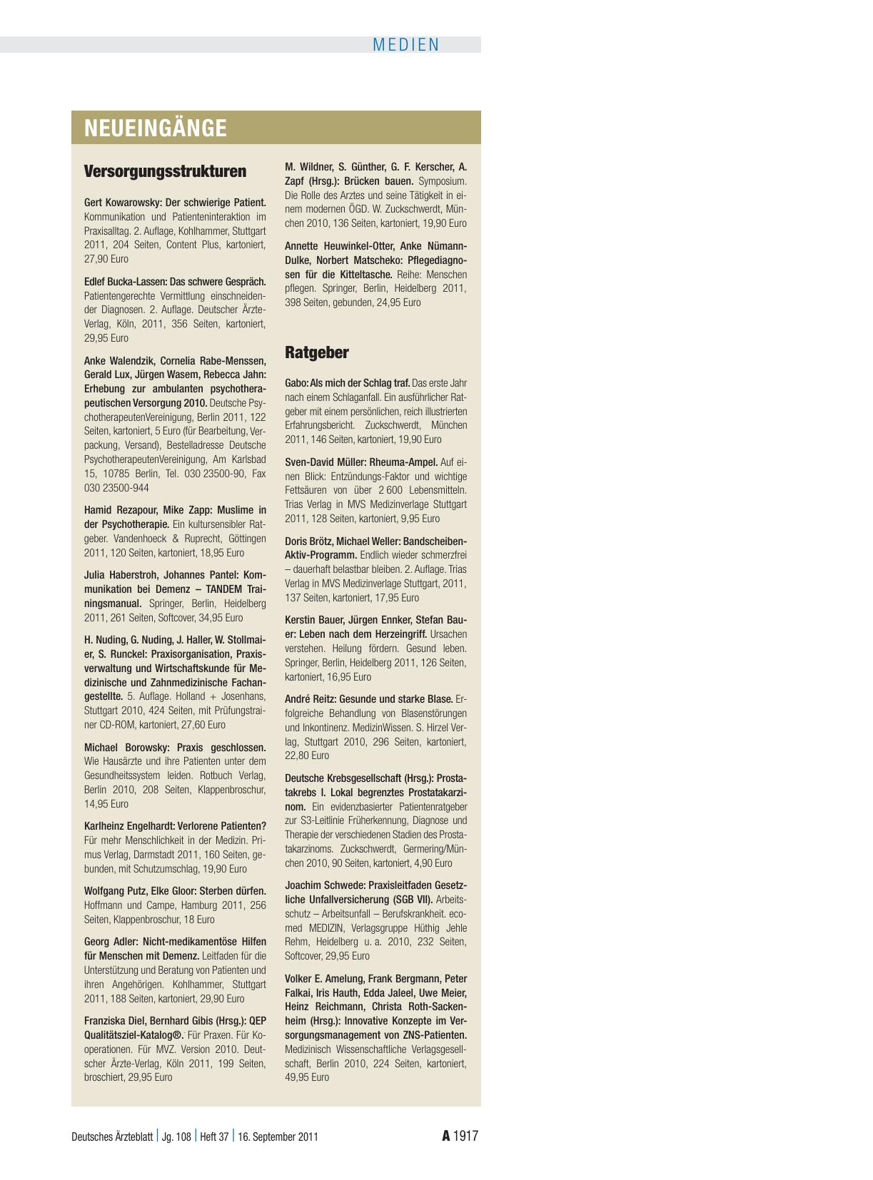 Vorschauseite 1: Neueingänge