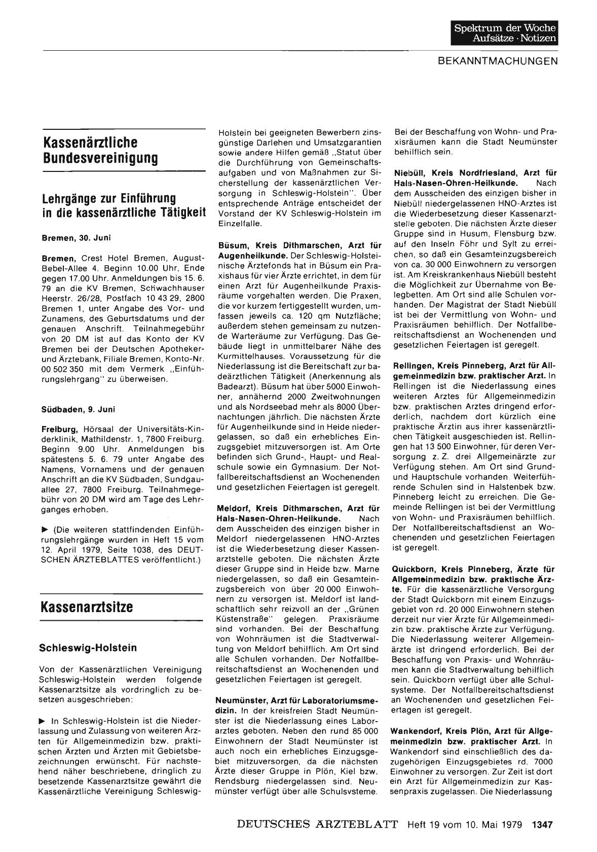 Vorschauseite 1: Kassenarztsitze