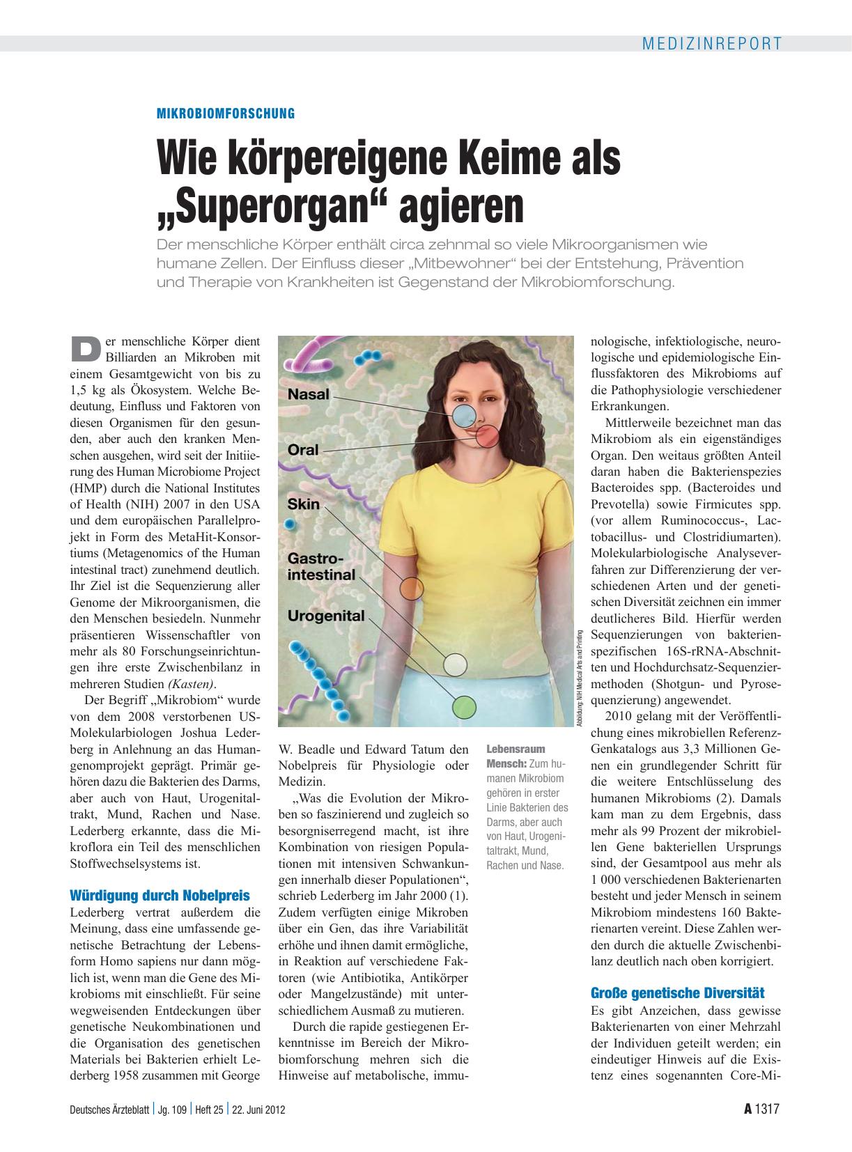 Vorschauseite 1: Mikrobiomforschung: Wie körpereigene Keime als „Superorgan“ agieren