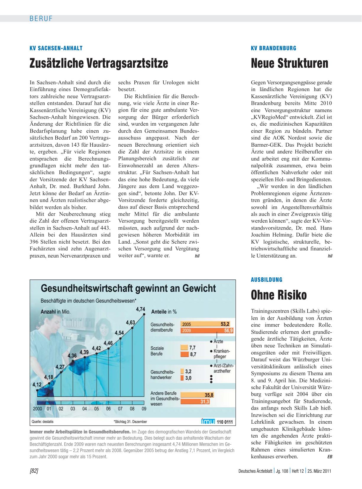 Vorschauseite 1: Gesundheitswirtschaft gewinnt an Gewicht