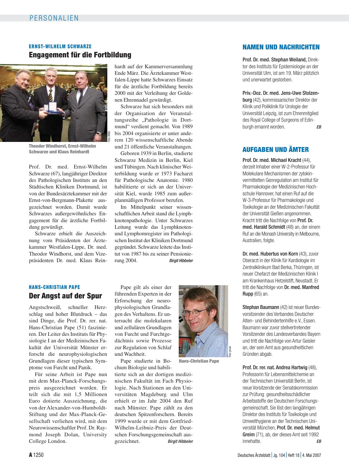 Vorschauseite 1: Namen und Nachrichten