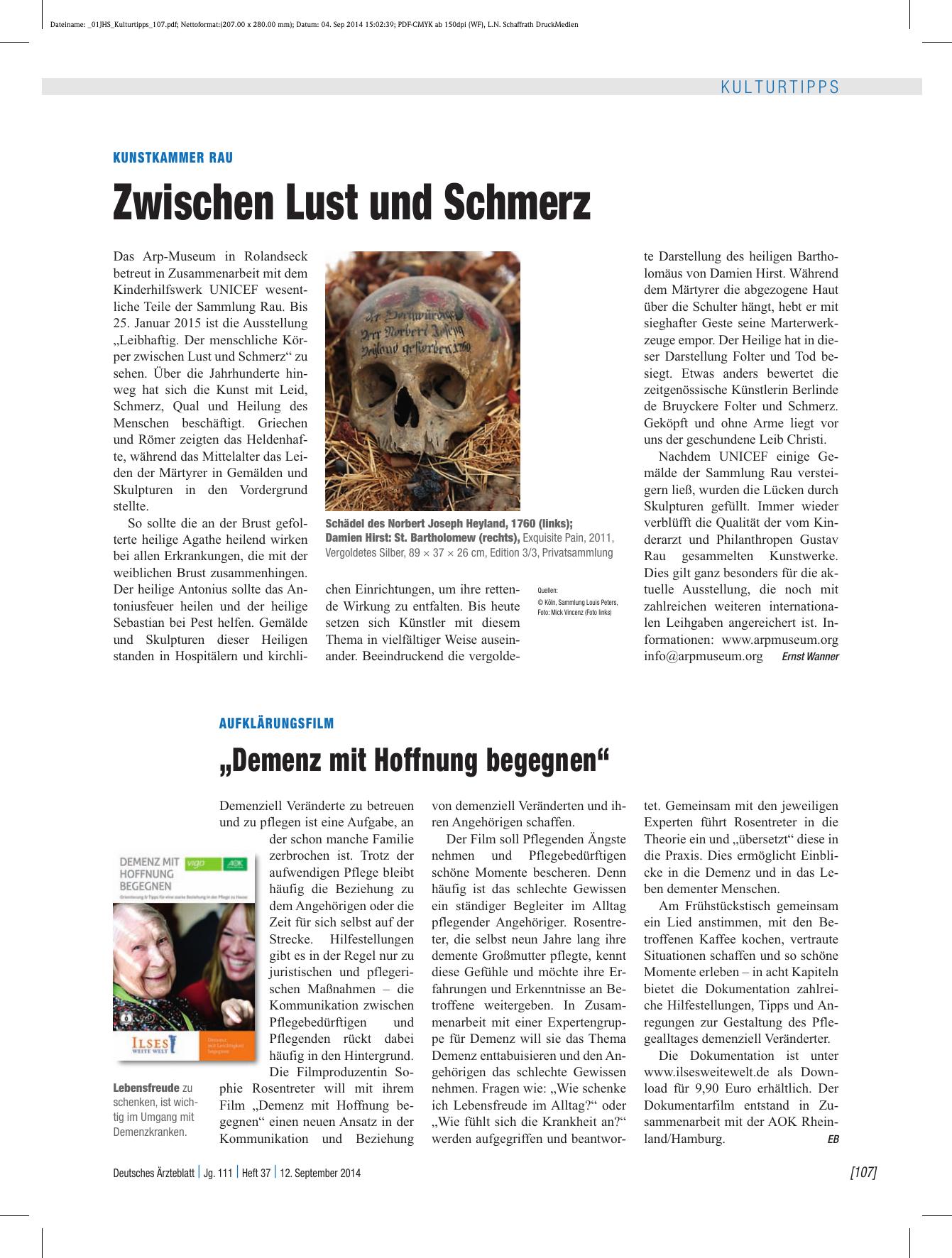 Vorschauseite 1: Aufklärungsfilm: „Demenz mit Hoffnung begegnen“