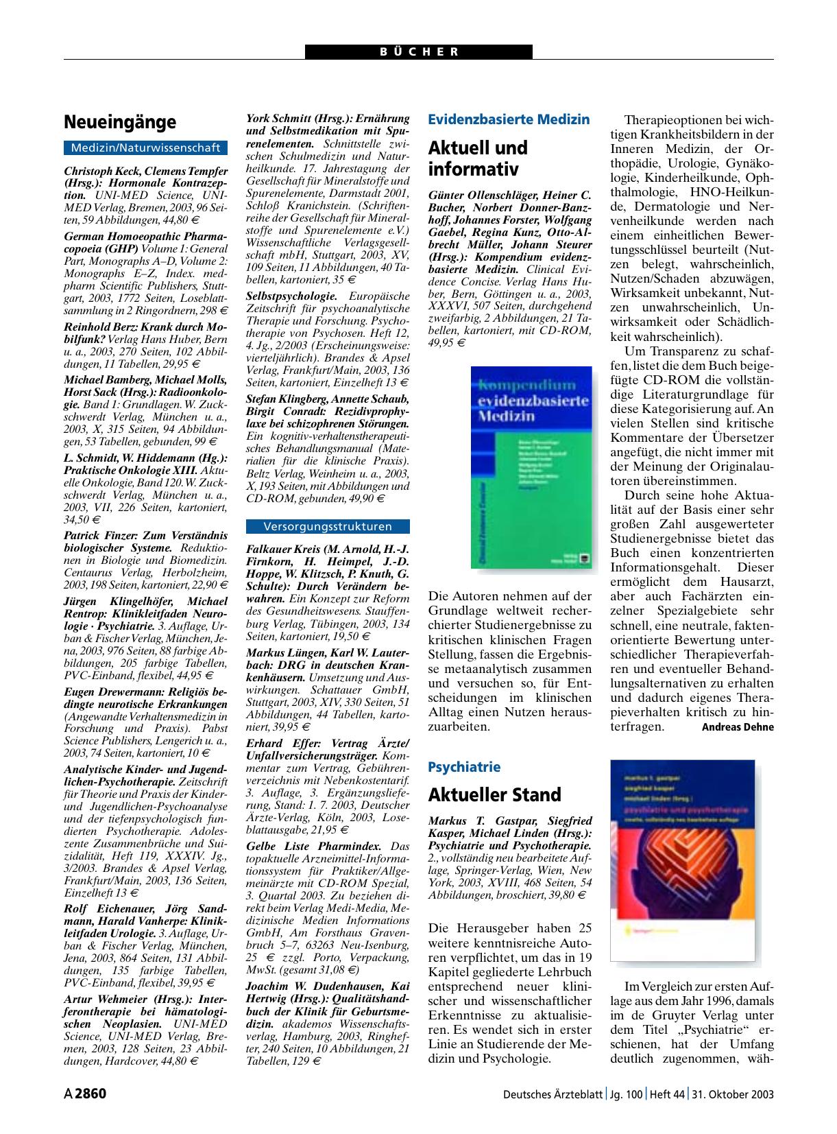 Vorschauseite 1: Kompendium evidenzbasierte Medizin. Clinical Evidence Concise