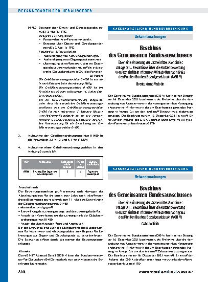 Vorschauseite 1: Beschluss des Gemeinsamen Bundesausschusses über eine Änderung der Arzneimittel-Richtlinie: Cabozantinib