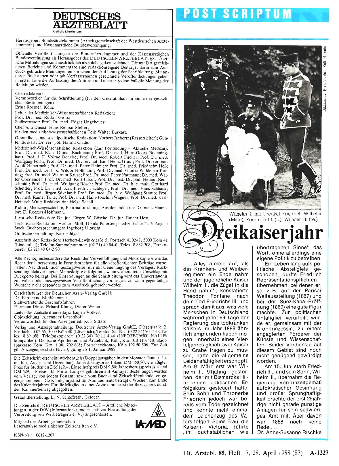 Vorschauseite 1: Dreikaiserjahr