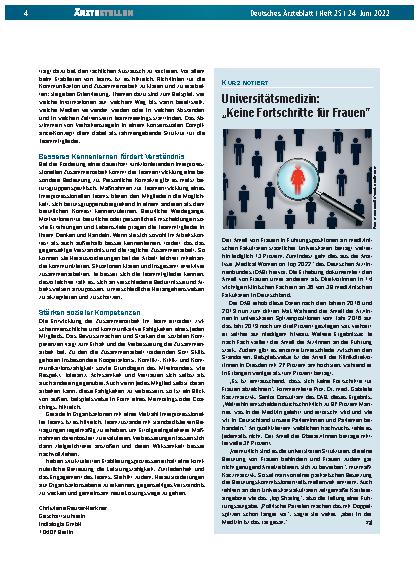 Vorschauseite 1: Universitätsmedizin: „Keine Fortschritte für Frauen“