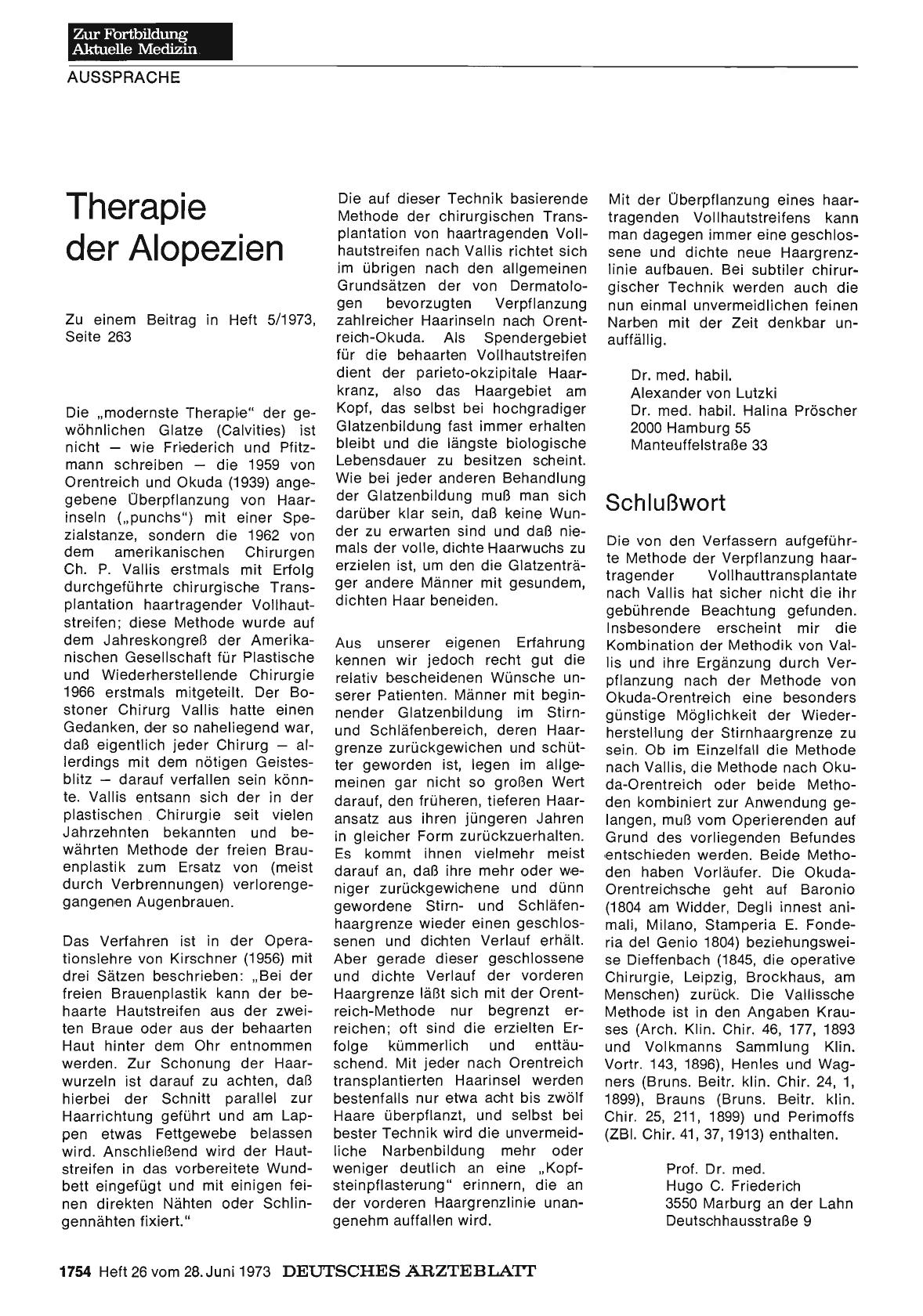 Vorschauseite 1: Alopezie: Schlußwort