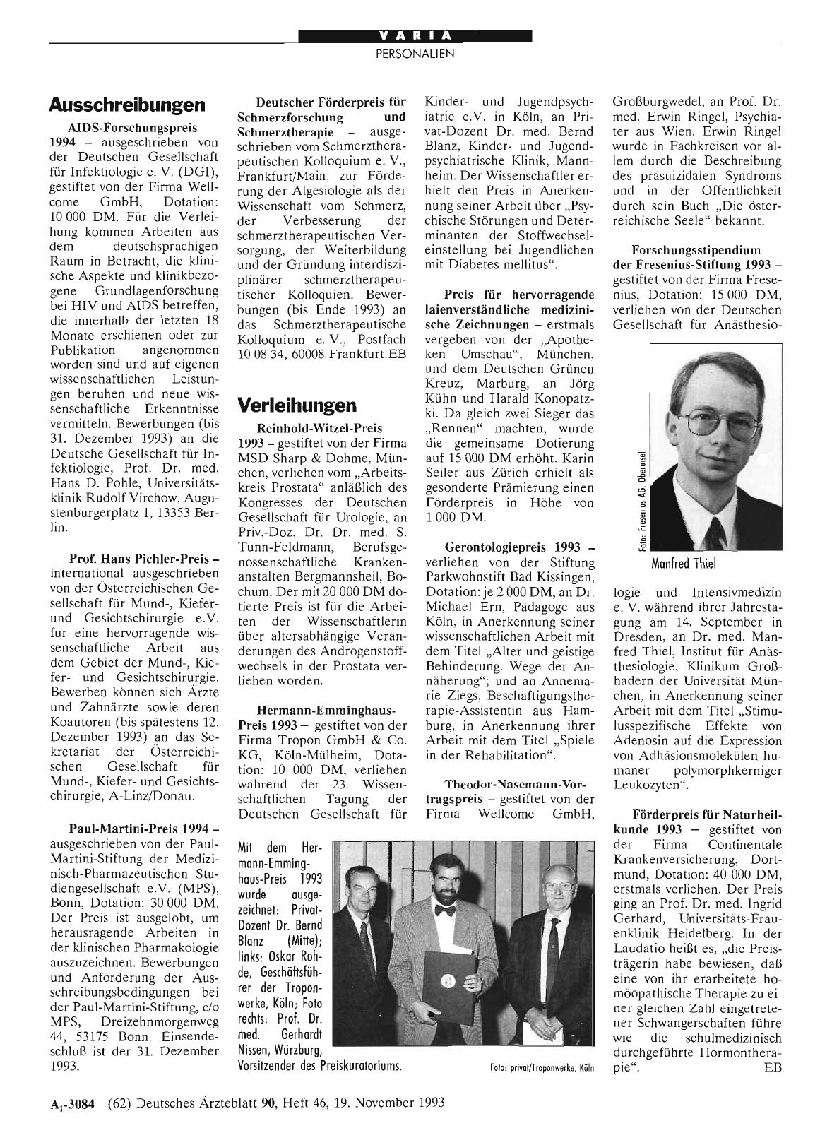 Vorschauseite 1: Ausschreibungen