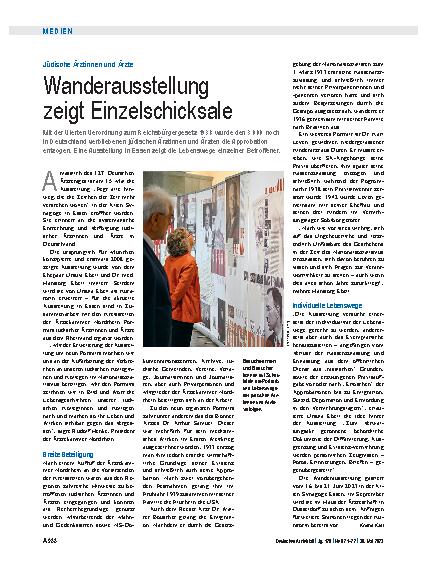 Vorschauseite 1: Jüdische Ärztinnen und Ärzte: Wanderausstellung zeigt Einzelschicksale