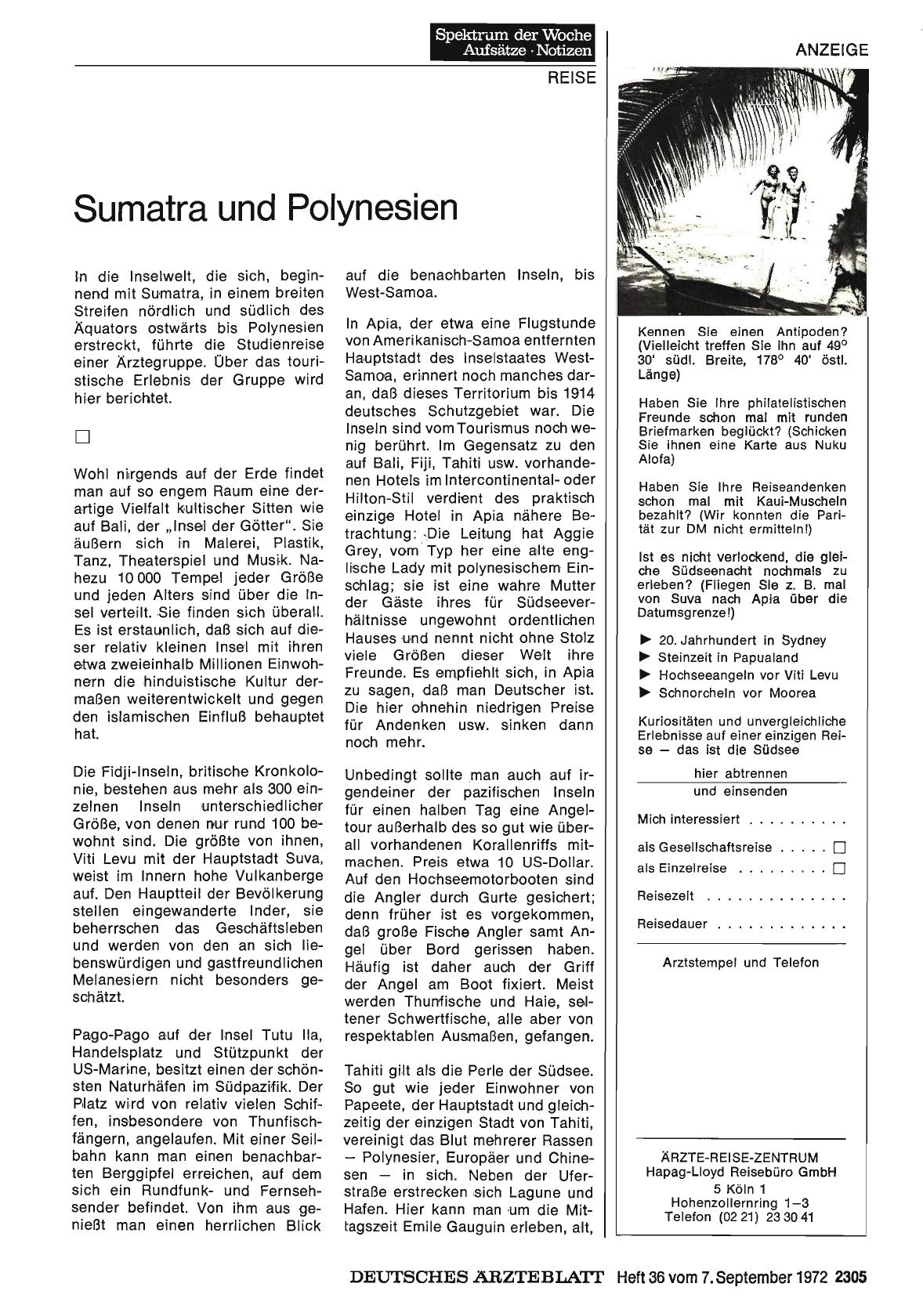 Vorschauseite 1: Sumatra und Polynesien