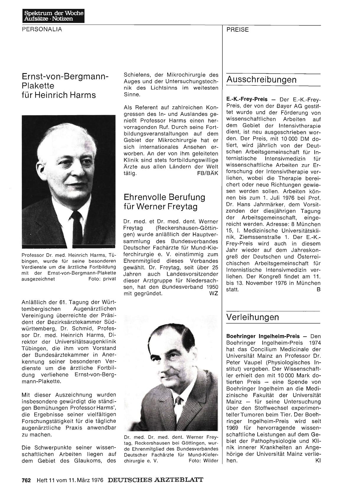 Vorschauseite 1: Ehrenvolle Berufung für Werner Freytag