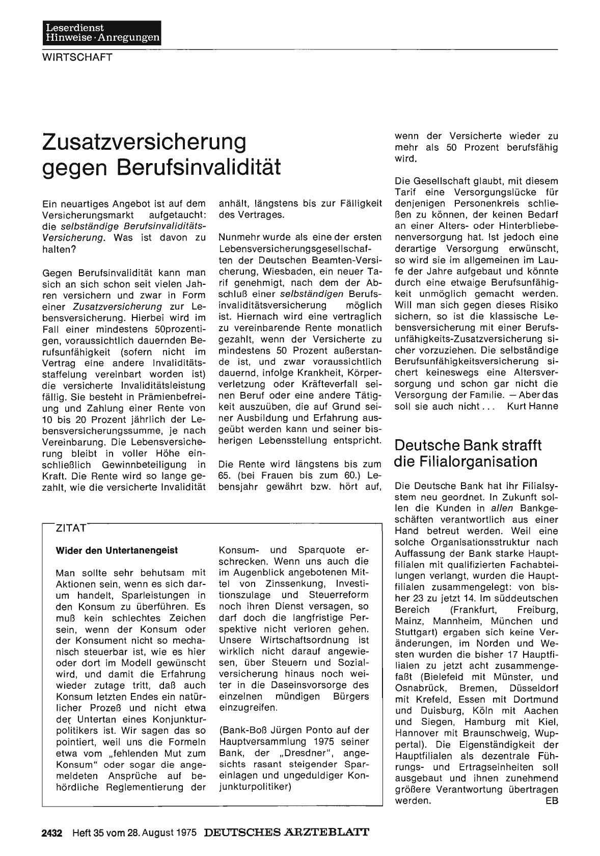 Vorschauseite 1: Zusatzversicherung gegen Berufsinvalidität