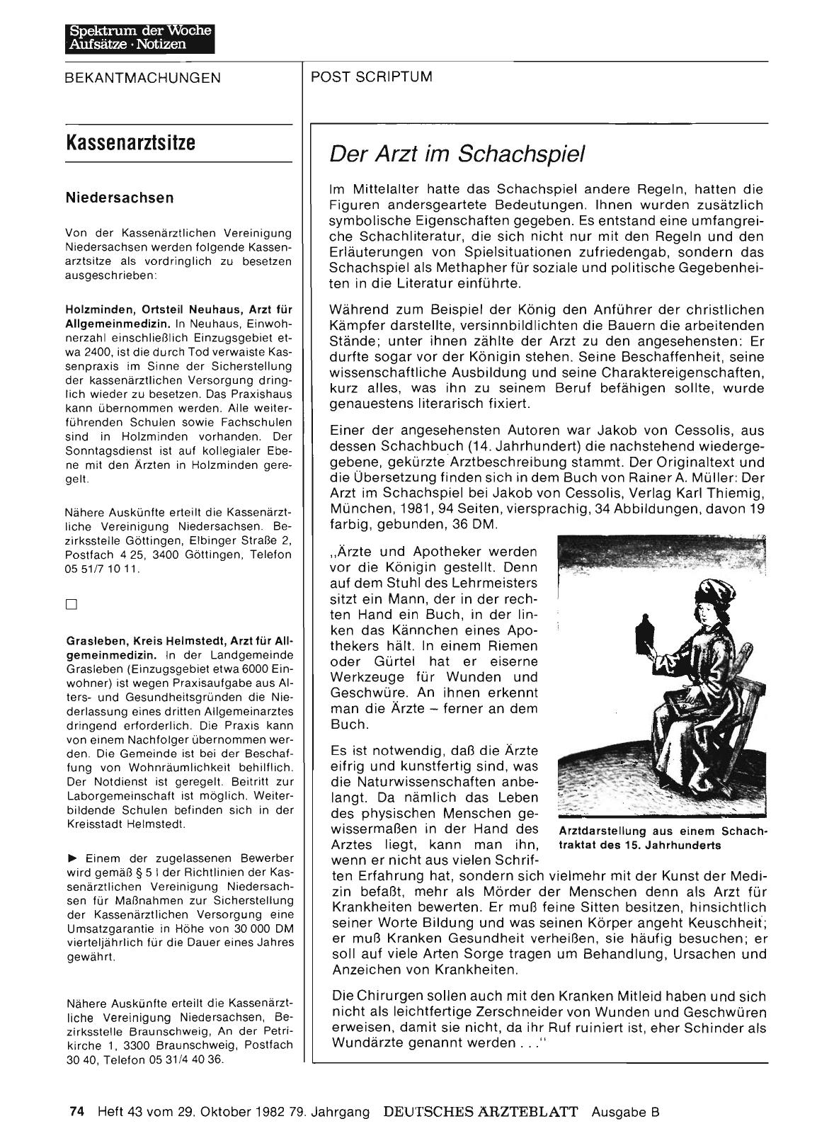 Vorschauseite 1: Der Arzt im Schachspiel