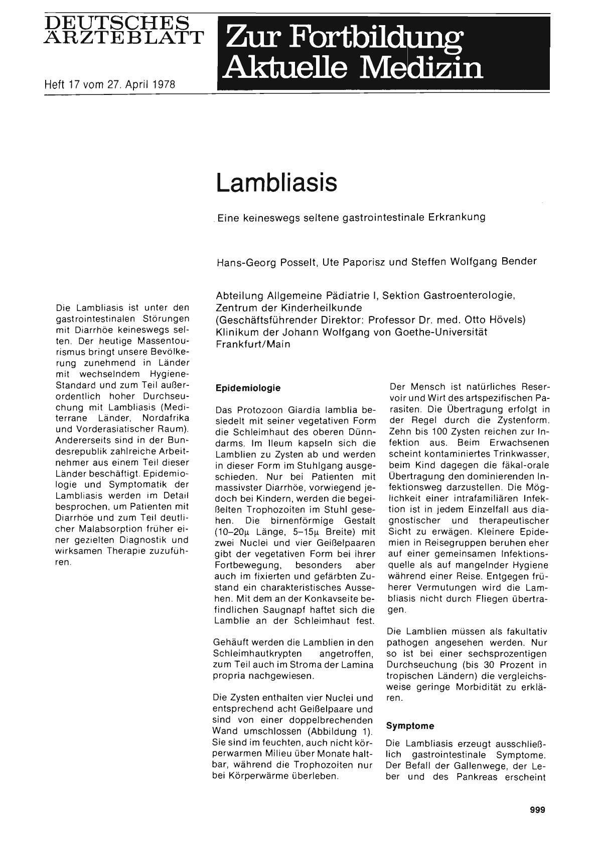 Vorschauseite 1: Lambliasis