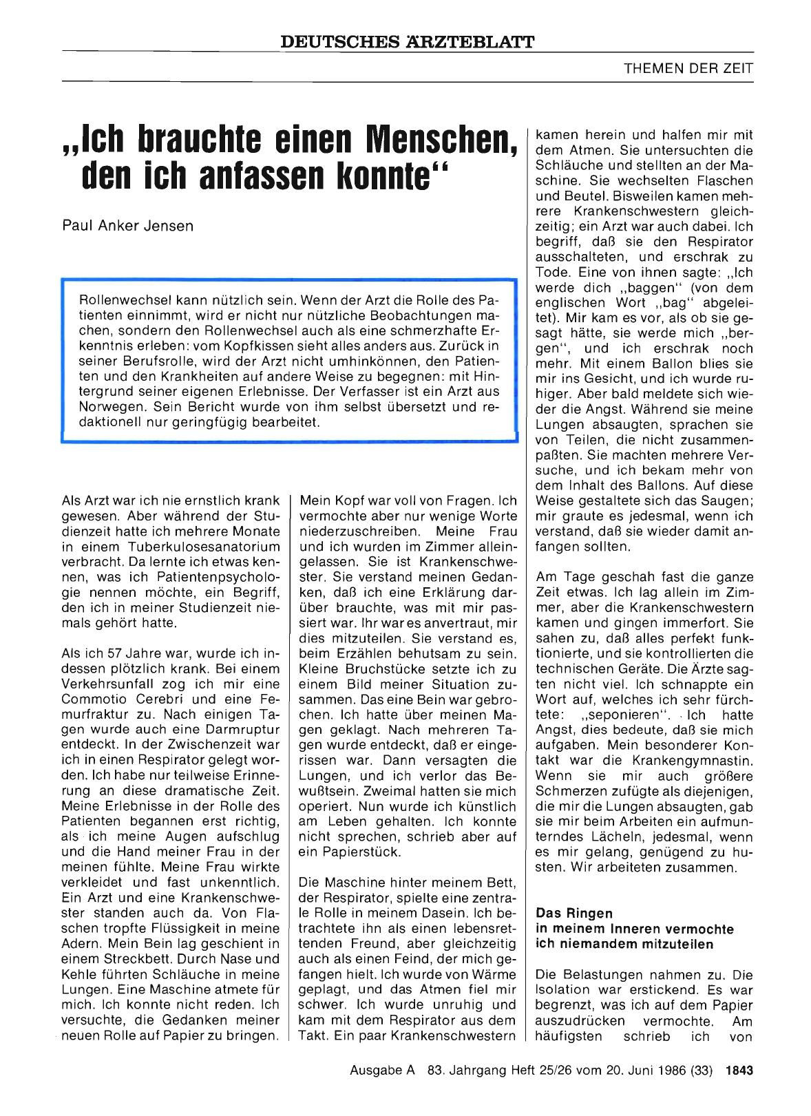 Vorschauseite 1: „Ich brauchte einen Menschen, den ich anfassen konnte“