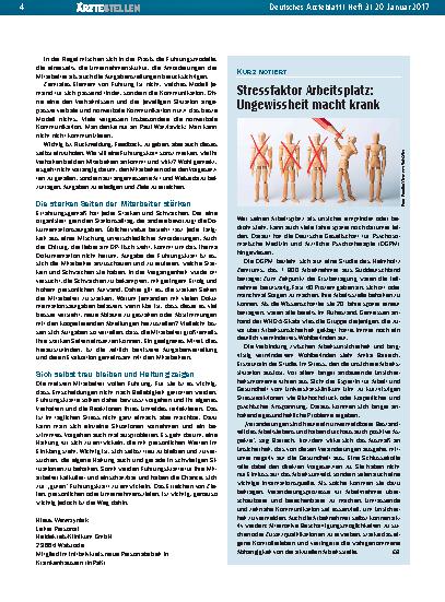 Vorschauseite 1: Stressfaktor Arbeitsplatz: Ungewissheit macht krank