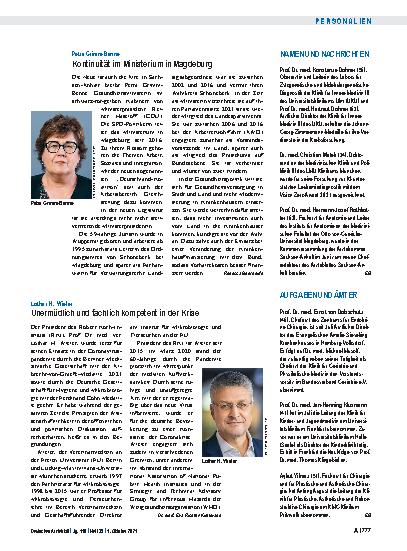 Vorschauseite 1: Namen und Nachrichten